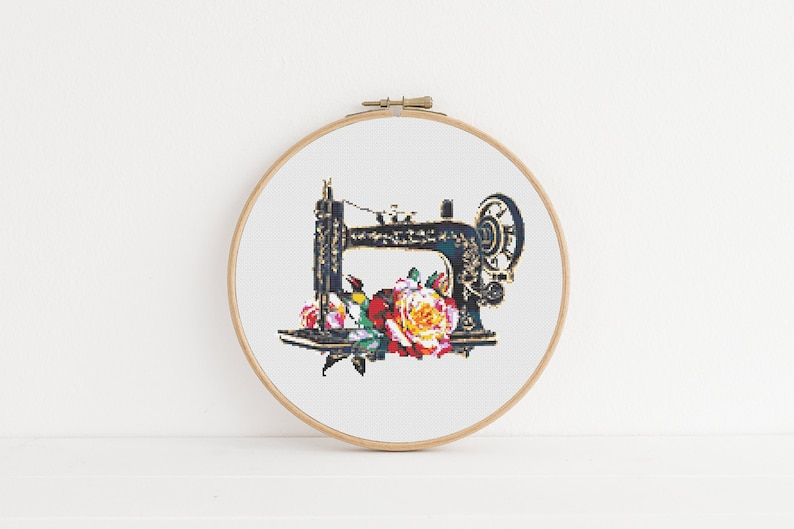 Sewing Machine Cross Stitch Pattern Instant Download PDF Etsy - Singer Sewing Machine Cross Stitch Pattern