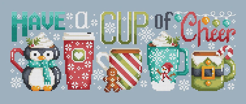 Shannon Christine Designs Cup Of Cheer Cross Stitch Pattern 123Stitch - Cup Of Christmas Cheer Cross Stitch Pattern