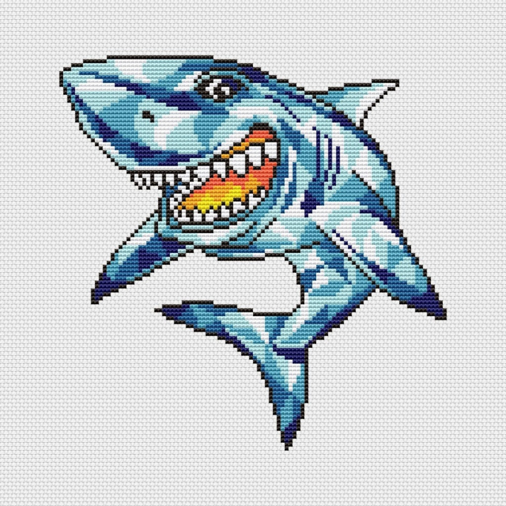 Shark Cross Stitch Pattern Code AN 026 Anna Nolfina Buy Online On  - Free Shark Cross Stitch Pattern