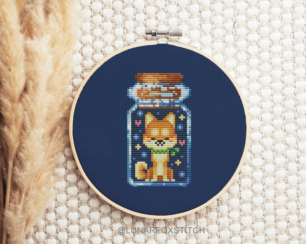 Shiba Inu Bottle Cross Stitch Pattern - Shiba Inu Cross Stitch Pattern
