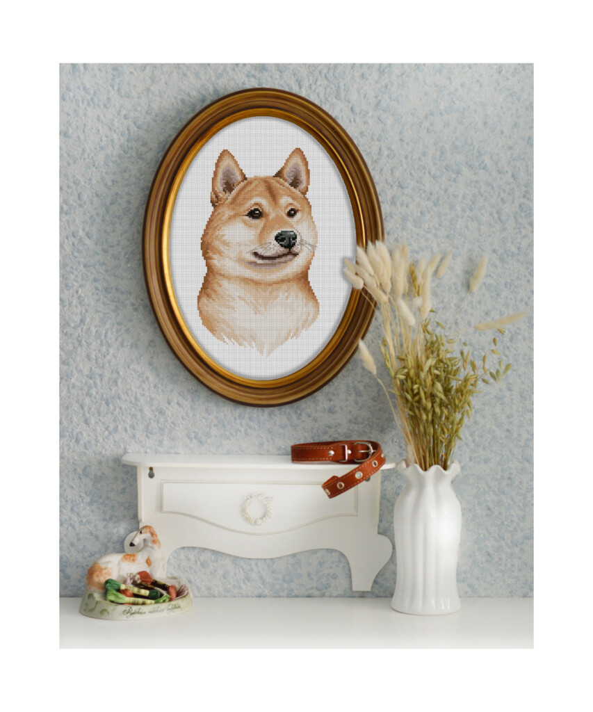 Shiba Inu Cross Stitch Pattern Dog Portrait Instant Download Etsy - Shiba Inu Cross Stitch Pattern