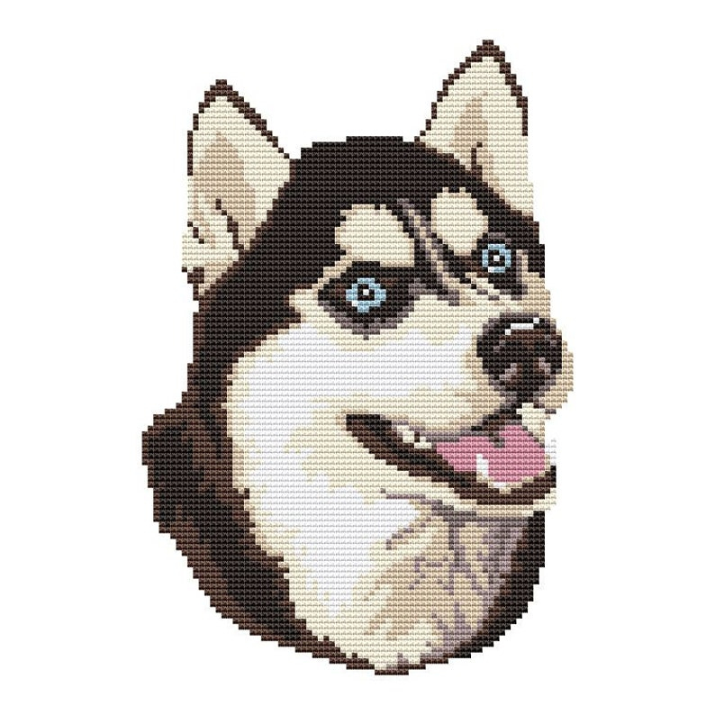 Siberian Husky Dog Cross Stitch Pattern Pdf Modern Pet Etsy Canada - Siberian Husky Cross Stitch Pattern
