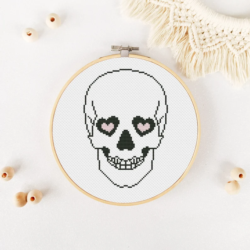 Skull Cross Stitch Pattern PDF Gothic Cross Stitch Anatomy Etsy In  - Gothic Skull Cross Stitch Pattern
