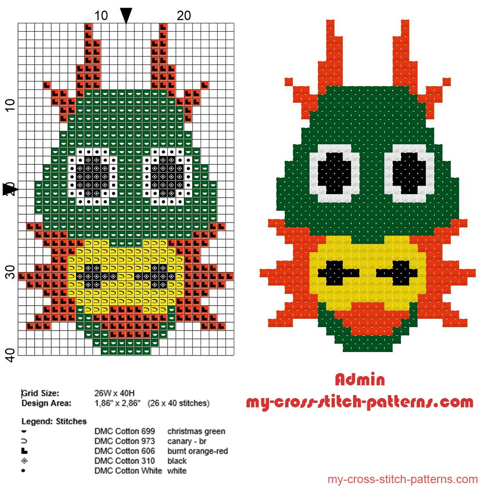 Small And Simple Dragon Face Cross Stitch Pattern PcStitch Free Free  - Simple Dragon Cross Stitch Patterns