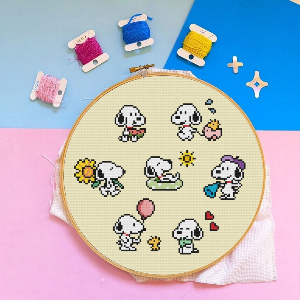 Snoopy Cross Stitch Pattern Snoopy Cross Stitch Dog Cross Stitch Cross  - Printable Snoopy Cross Stitch Pattern Free