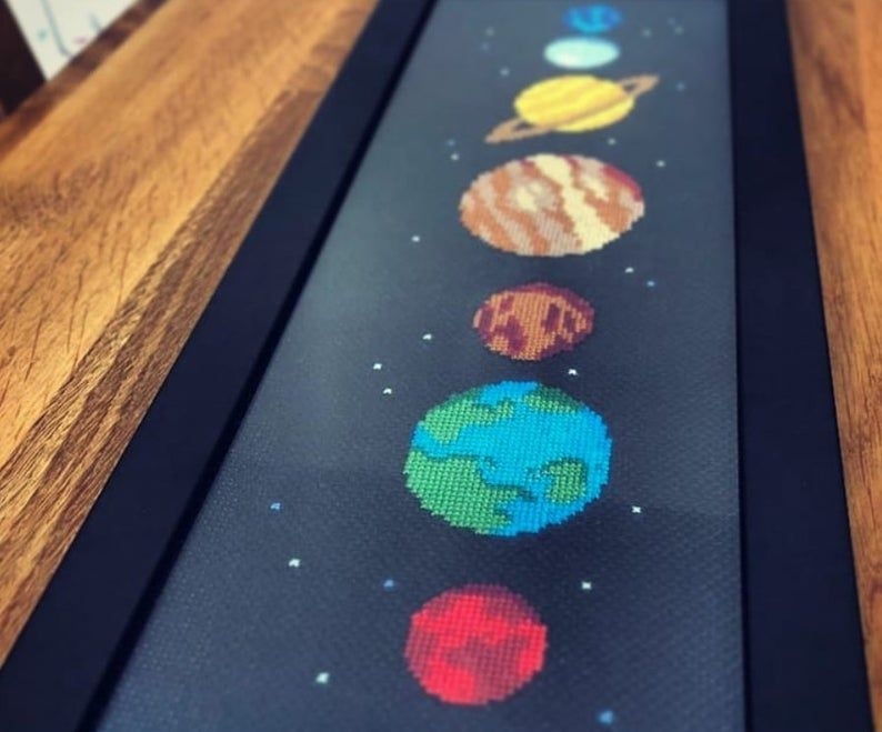 Solar System Cross Stitch Pattern PDF Pattern Galaxy Cross Etsy New  - Solar System Cross Stitch Patterns