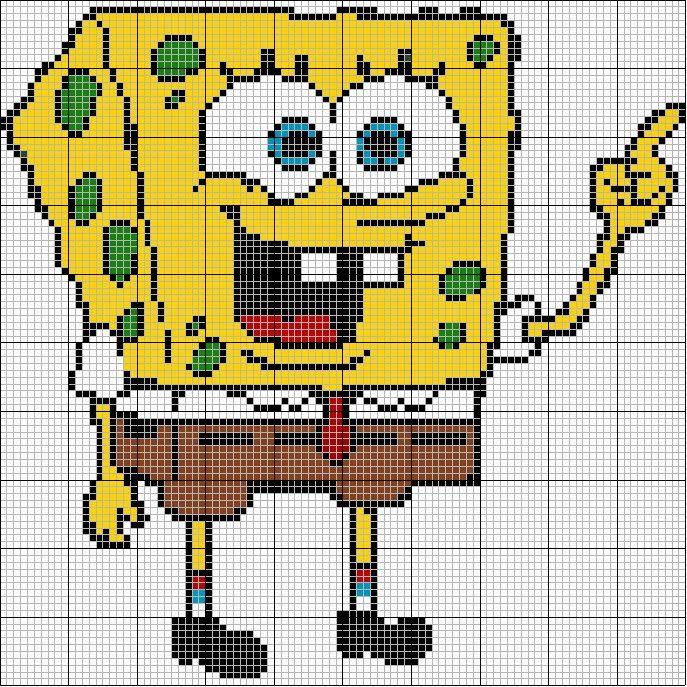 Spongebob Cross Stitch Pattern - Spongebob Squarepants Cross Stitch Pattern