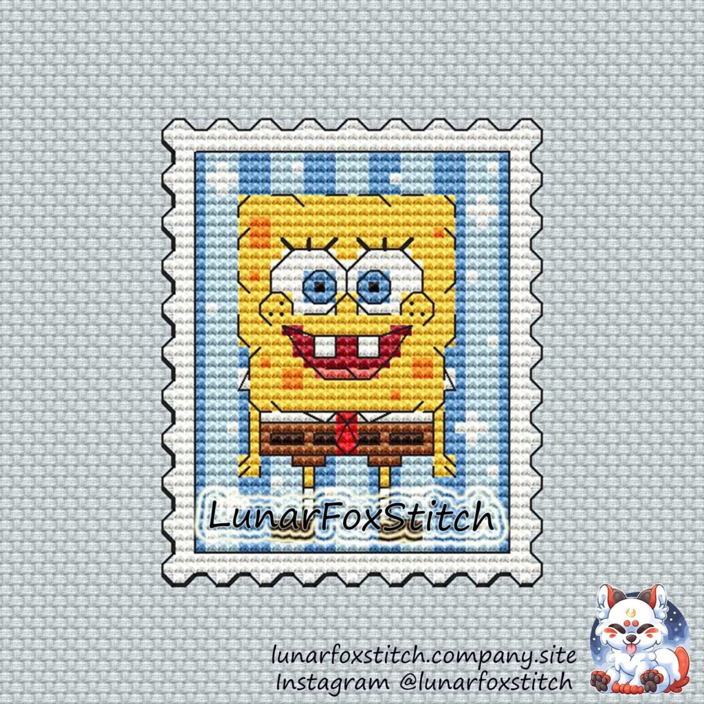 SpongeBob SquarePants Stamp Cross Stitch Pattern - Spongebob Squarepants Cross Stitch Pattern
