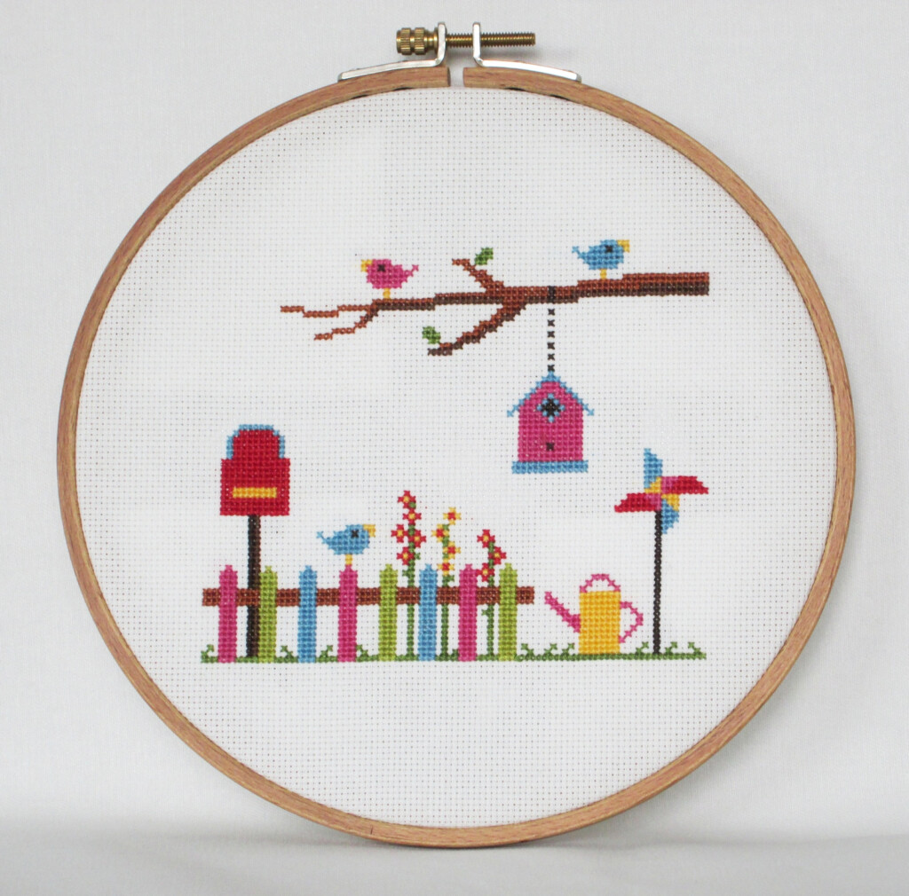 Spring Garden Cross Stitch Pattern birdhouse Garden Flowers Etsy - Christmas Garden Cross Stitch Pattern
