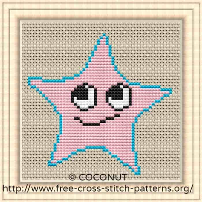 Star 2 Free And Easy Printable Cross Stitch Pattern Free Cross  - Christmas Star Cross Stitch Pattern Free