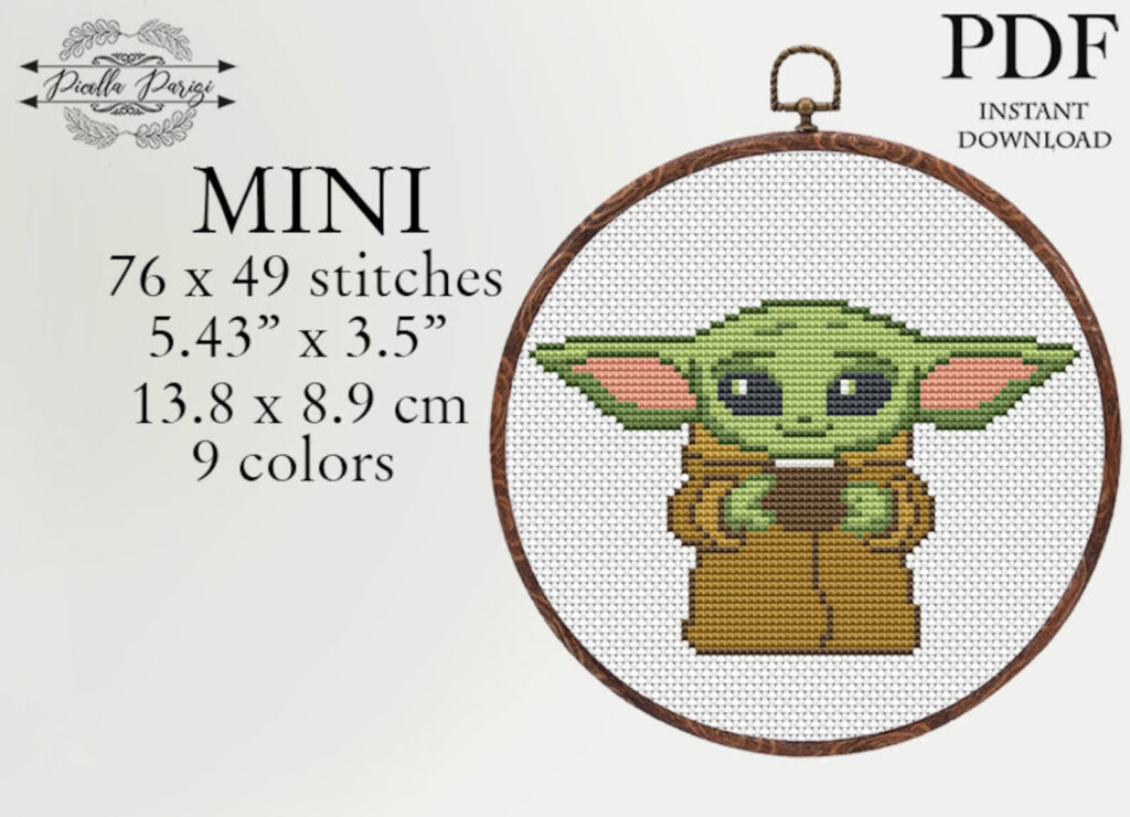 Star Wars Cross Stitch Pattern Baby Yoda Cross Stitch Etsy - Star Wars Cross Stitch Pattern