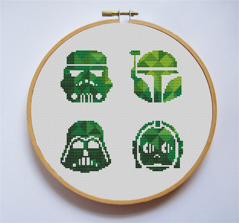 Star Wars Cross Stitch Pattern Set Stormtrooper Darth Vader Etsy - Star Wars Cross Stitch Pattern