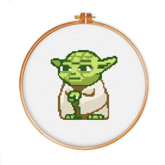 Star Wars Yoda Cross Stitch Pattern Instant Download Cute Cross  - Free Yoda Cross Stitch Pattern