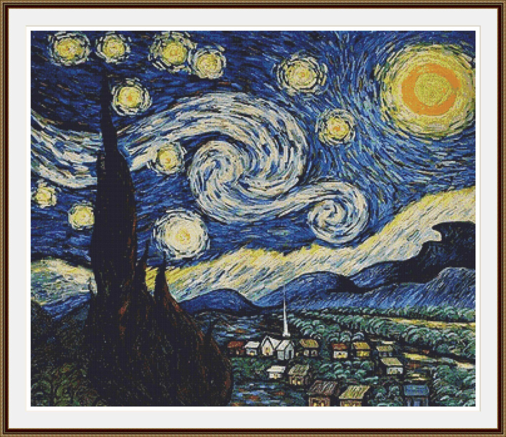 Starry Night Cross Stitch Cross Stitch Pattern Counted Cross Etsy - All Through The Night Cross Stitch Patterns