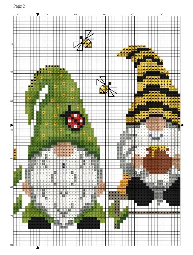  Summer Gnomes Free Cross Stitch Pattern The Space Of Stitching  - Free Gnome Cross Stitch Pattern