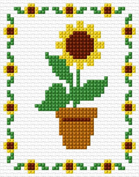 Sunflower Cross Stitch Designs - Small Sunflower Cross Stitch Pattern Free