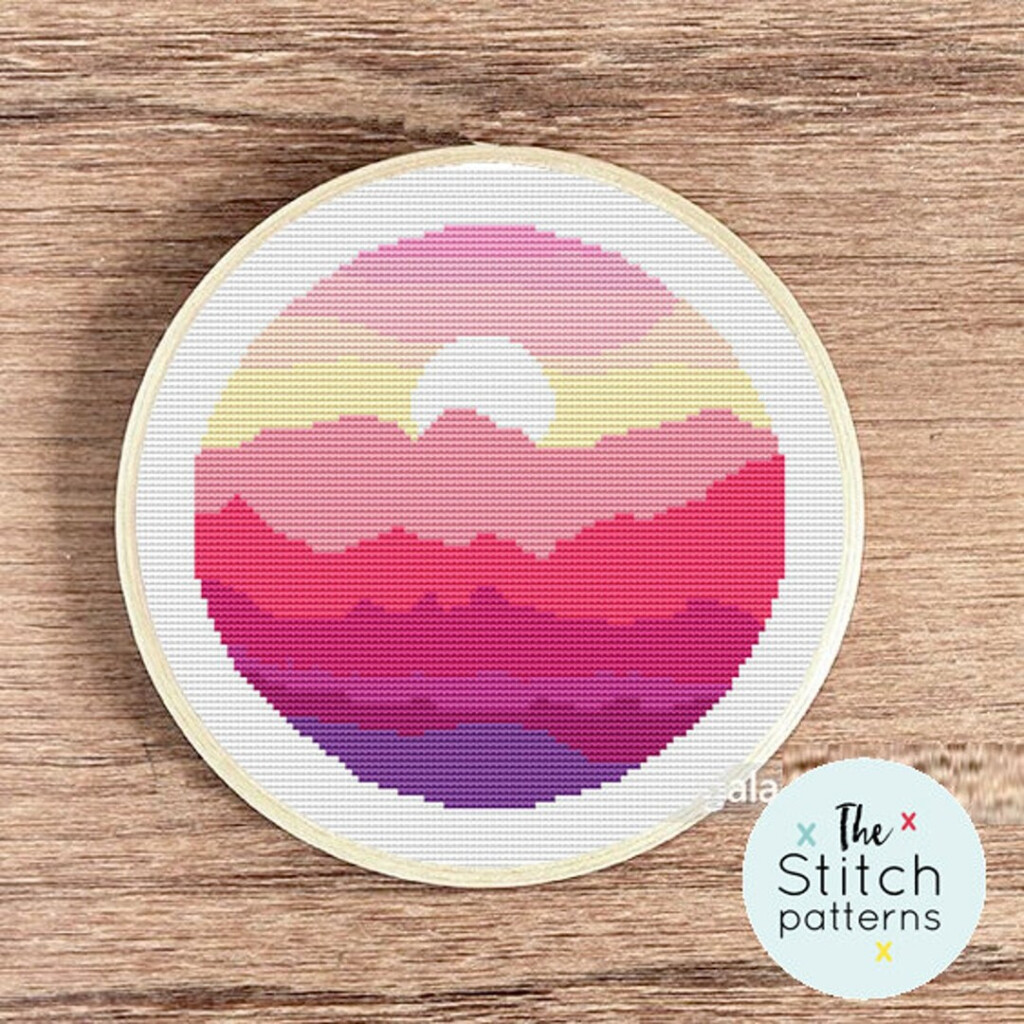 Sunset Cross Stitch Patterns Nature Cross Stitch Pattern Etsy - Free Sunset Cross Stitch Patterns