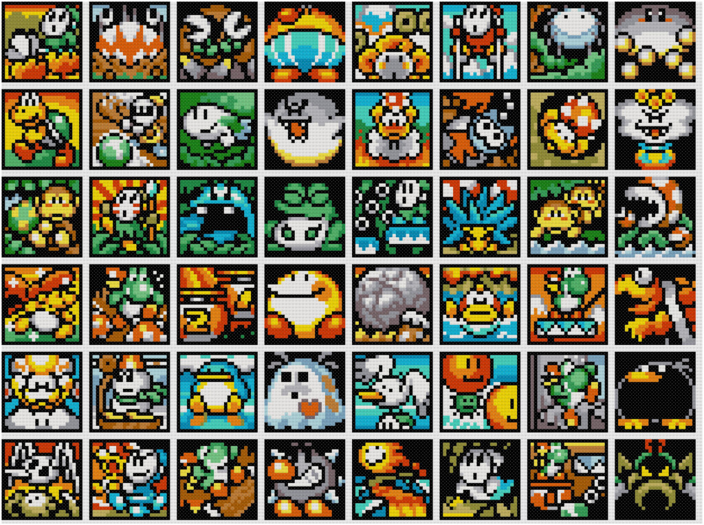Super Mario Bros Cross Stitch Pattern Yoshi s Island Etsy Canada - Super Smash Bros Cross Stitch Pattern