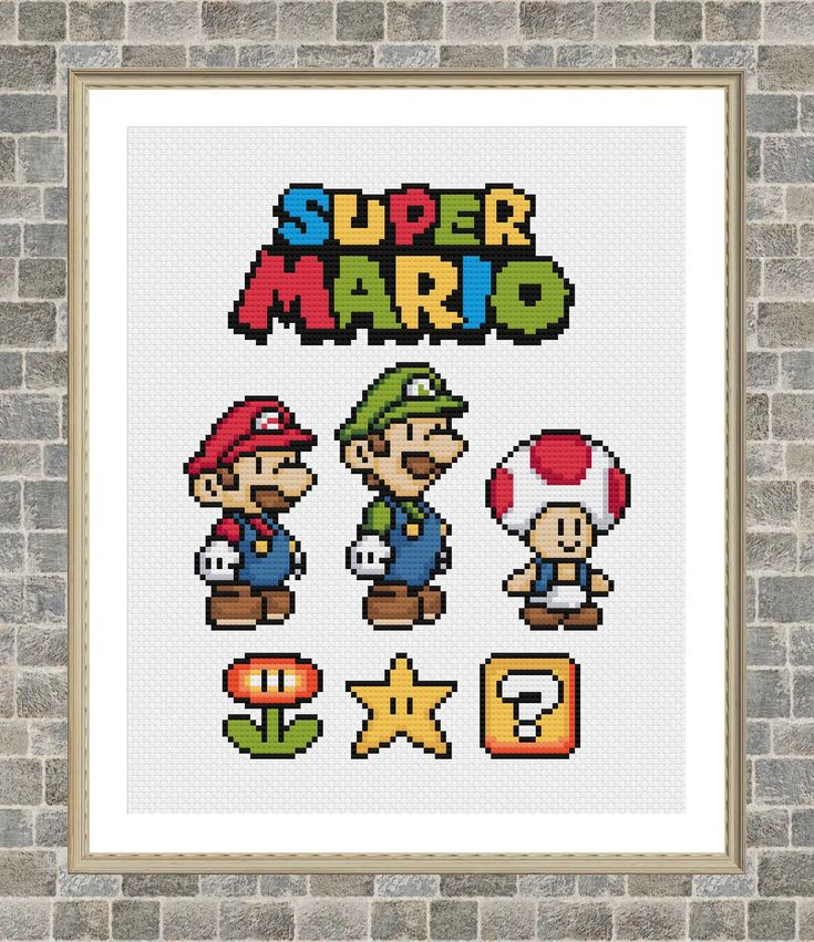 Super Mario Bros Mario Cross Stitch Pattern PDF Downloadable  - Super Mario Cross Stitch Pattern