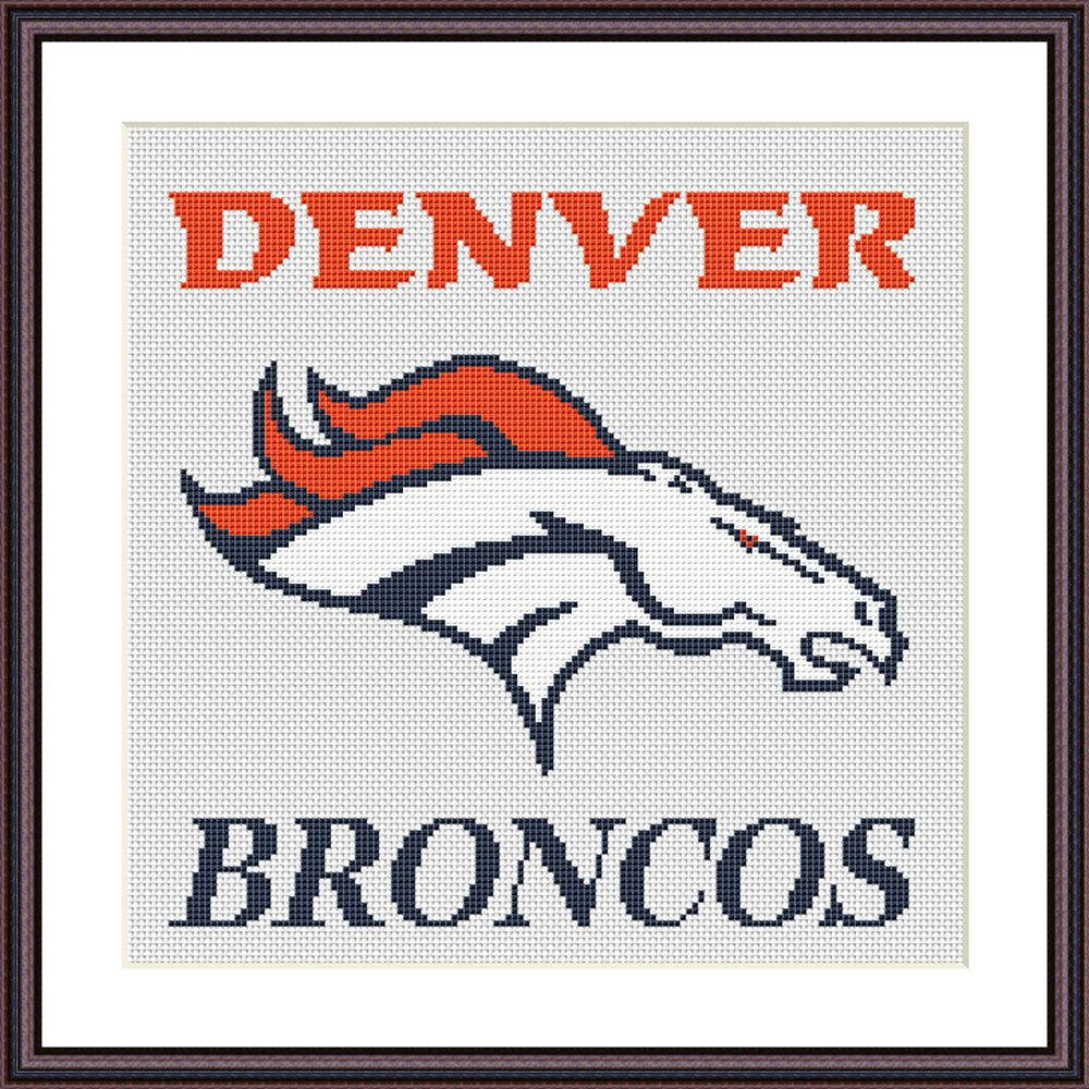 Tango Stitch Easy Cross Stitch Designs Denver Broncos Cross Stitch - Denver Broncos Cross Stitch Pattern