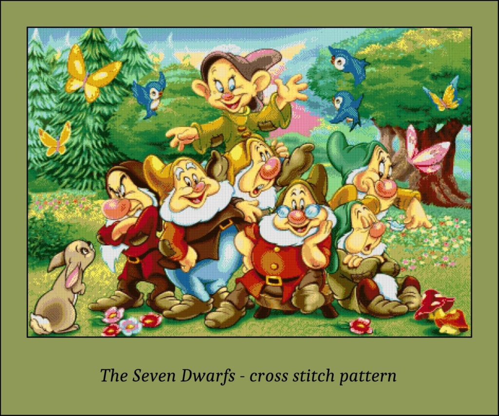 The Seven Dwarfs Cross Stitch Pattern Seven Dwarfs Dwarfs Etsy  - Snow White And The Seven Dwarfs Cross Stitch Pattern