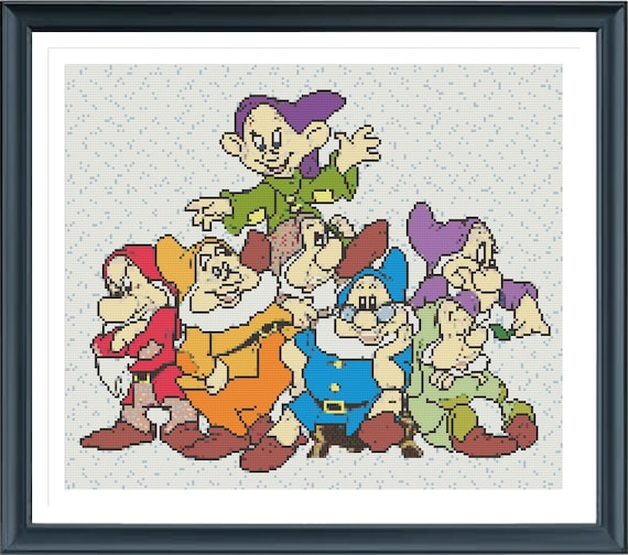 The Seven Dwarfs Cross Stitch Pattern Snow White Cross Stitch Etsy - Snow White And The Seven Dwarfs Cross Stitch Pattern
