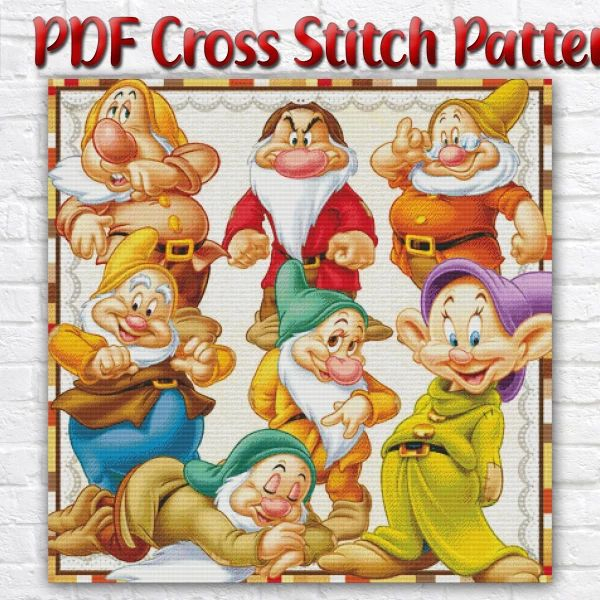 The Snow White And The Seven Dwarfs Cross Stitch Pattern - Snow White And The Seven Dwarfs Cross Stitch Pattern