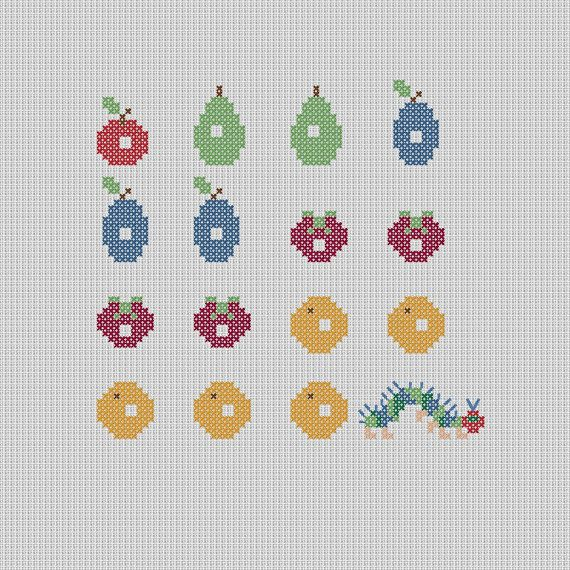 The Very Hungry Caterpillar Cross Stitch Pattern Cross Stitch Animals  - Very Hungry Caterpillar Cross Stitch Pattern