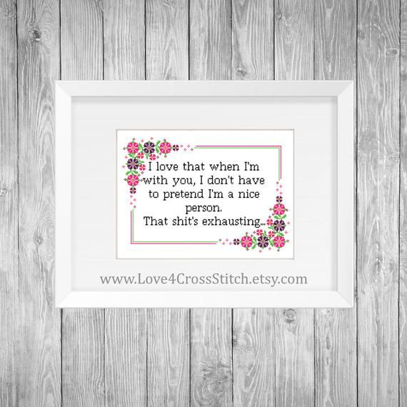 This Best Friend Cross Stitch Pattern Funny Cross Stitch Pattern  - Best Friend Cross Stitch Patterns