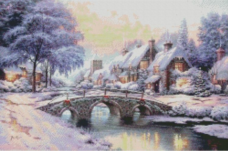 Thomas Kinkade Cross stitch Cobblestone Christmas Thomas Kinkade Art  - Thomas Kinkade Cross Stitch Pattern Book