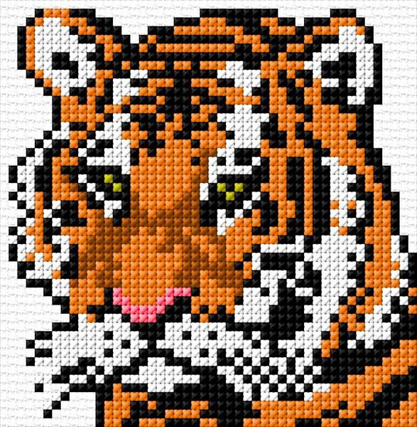 Tiger Cross Stitch Designs - Eye Of The Tiger Cross Stitch Pattern