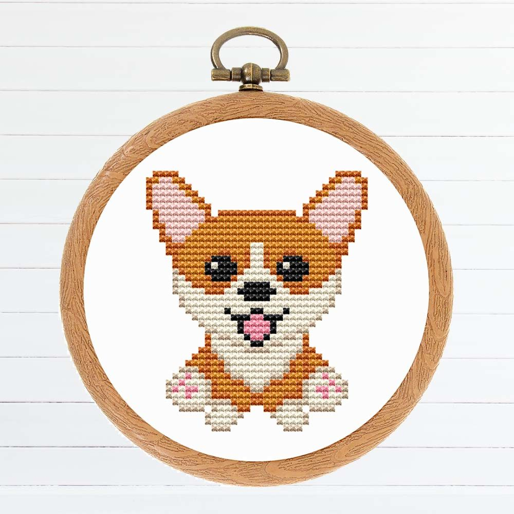 Tiny Corgi Cross Stitch Pattern Perfect For Beginners 4stitch  - Corgi Cross Stitch Pattern Free