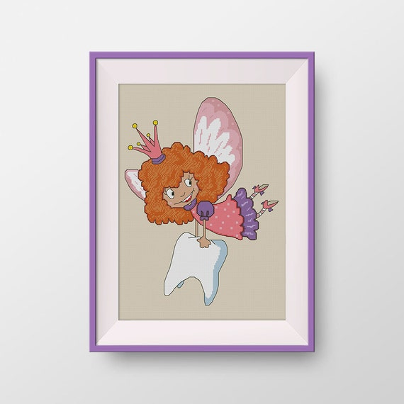 Tooth Fairy Cross Stitch Pattern BOGO Instant By NataliNeedlework - Tooth Fairy Cross Stitch Pattern Free