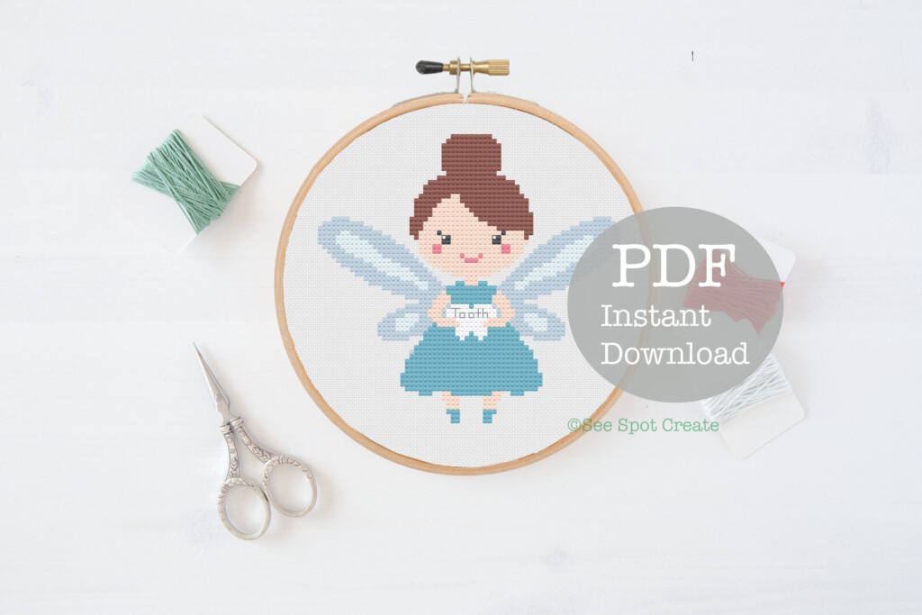 Tooth Fairy Cross Stitch Pattern PDF Instant Download Digital Etsy - Tooth Fairy Cross Stitch Pattern