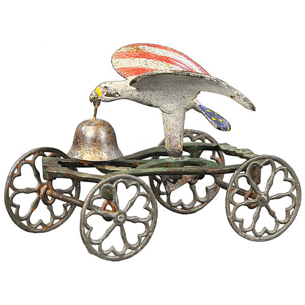 Toy Bell Ringer Eagle Patriotic Red White Blue Holds Bell In  - Free Large Red White And Blue Bell Pattern Cross Stitch