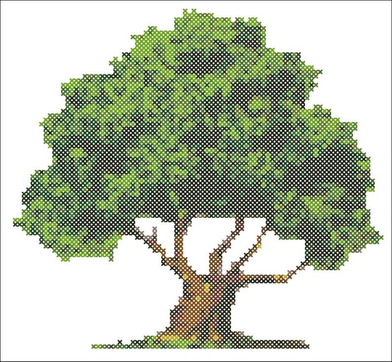 Tree Oak Cross Stitch Pattern PDF Instant Download Etsy - Oak Tree Cross Stitch Pattern