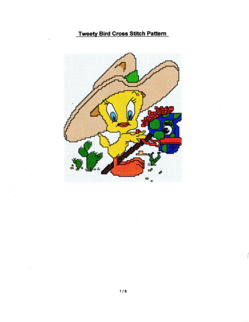 Tweety Bird Cross Stitch Pattern PDF FILE ONLY Etsy - Tweety Bird Cross Stitch Pattern Free