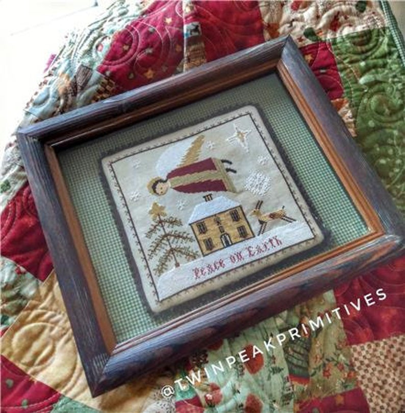 Twin Peak Primitives HOLY SPIRIT Cross Stitch Pattern Christmas Cross  - Holy Spirit Cross Stitch Pattern
