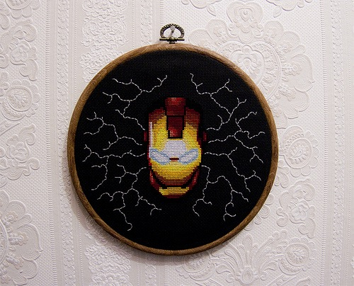 Unique Glow In The Dark Cross Stitch Iron Man Starkly Beautiful - Glow In The Dark Cross Stitch Patterns