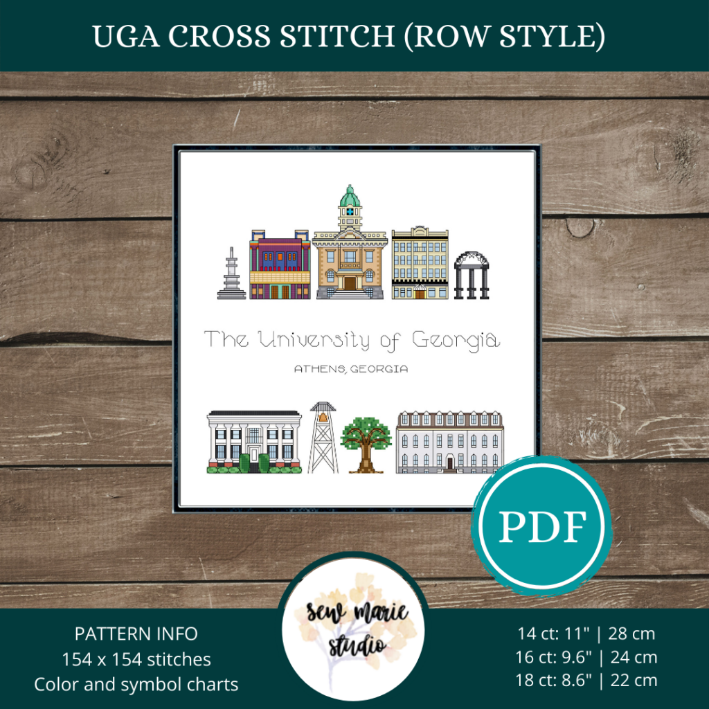 University Of Georgia Cross Stitch Pattern Athens GA  - University Of Georgia Cross Stitch Patterns
