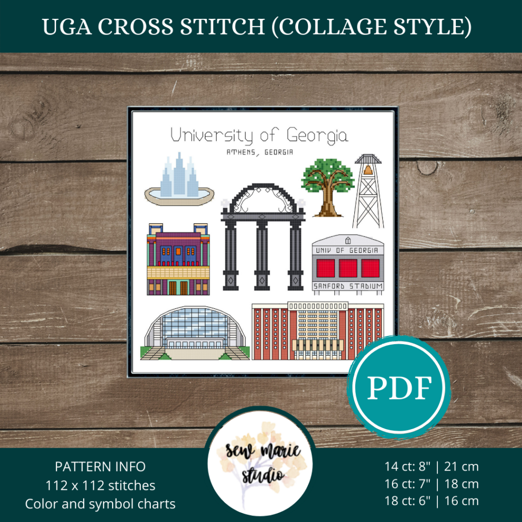 University Of Georgia Cross Stitch Pattern Athens GA  - University Of Georgia Cross Stitch Patterns