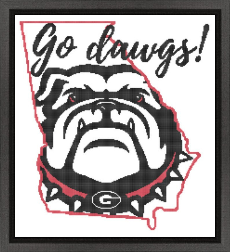 University Of Georgia Go Dawgs Cross Stitch Pattern Etsy - University Of Georgia Cross Stitch Patterns