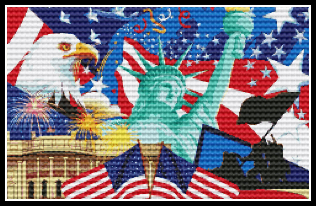 USA State Simbol Cross Stitch Pattern Bald Eagle Cross Stitch Pattern  - Bald Eagle Cross Stitch Pattern