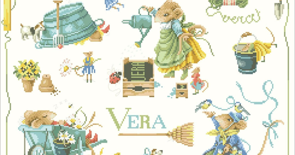 Vera Mouse Counted Cross Stitch Patterns And Charts - Vera The Mouse Cross Stitch Patterns