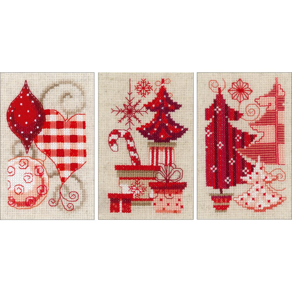 Vervaco Christmas Motifs Greeting Cards Counted Cross Stitch Anabella s - Cross Stitch Greeting Cards Patterns