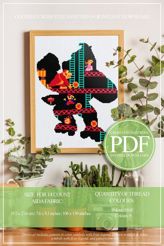 Video Game Cross Stitch Pattern PDF Mario Cross Stitch Pattern Zelda  - Link Zelda Cross Stitch Pattern