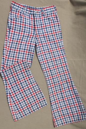 Vintage 1976 Toughskins Red White Blue Bell Bottoms Wide Leg Flares  - Free Large Red White And Blue Bell Pattern Cross Stitch