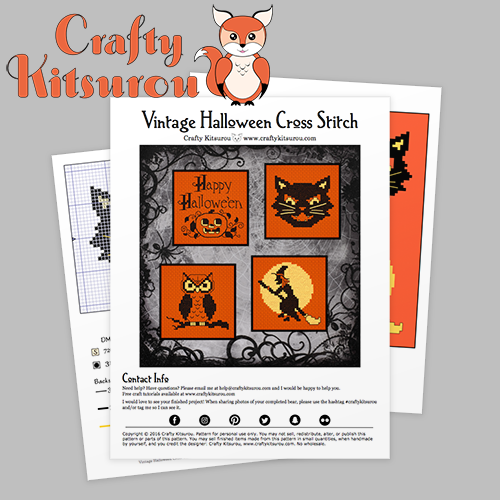 Vintage Halloween Cross Stitch Crafty Kitsurou - Vintage Halloween Cross Stitch Patterns