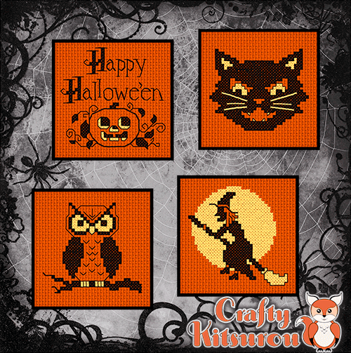 Vintage Halloween Cross Stitch Crafty Kitsurou - Vintage Halloween Cross Stitch Patterns