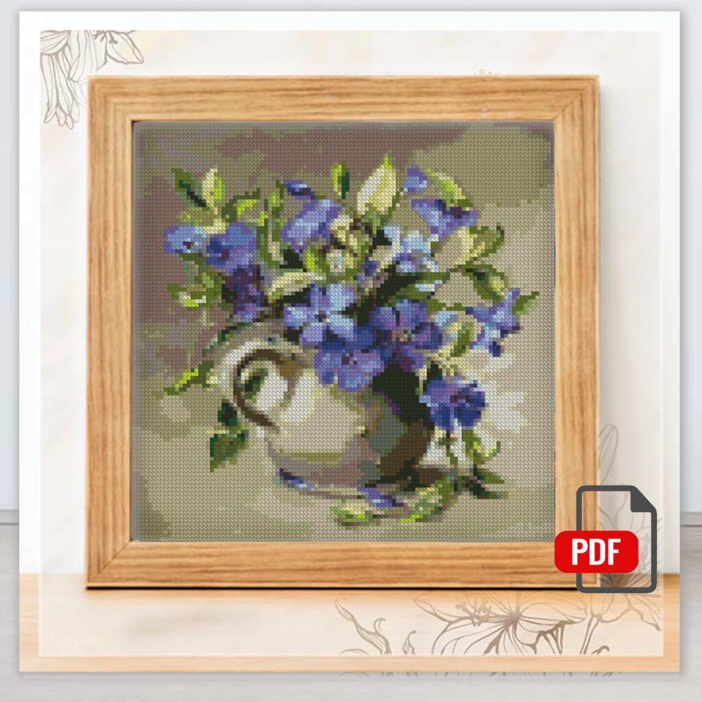 Violet Cross Stitch Pattern Cross Stitch Kits Cross Stitch Etsy - Violet Cross Stitch Pattern Free